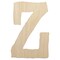 Letter Z Uppercase Cute Typewriter Font Unfinished Wood Shape Piece Cutout for DIY Craft Projects